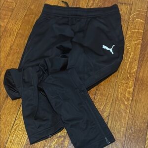 Puma Black Soccer Pants with Ankle Zippers